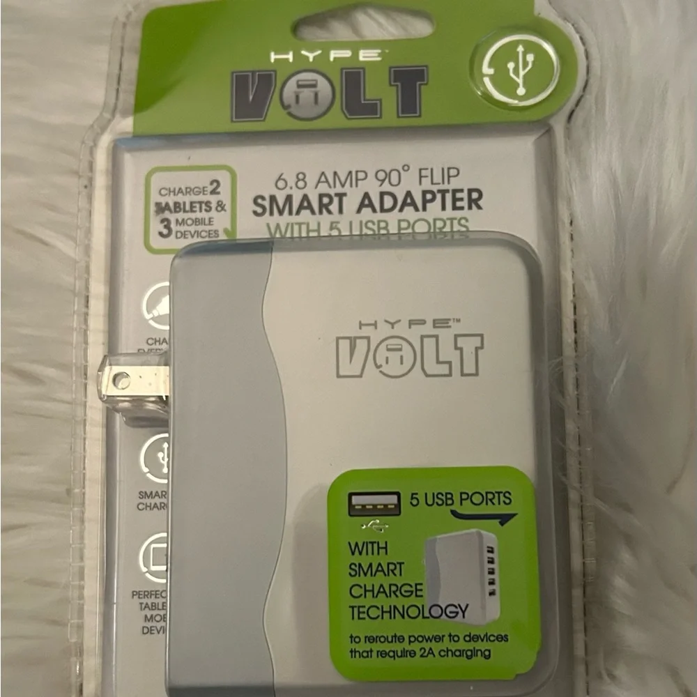 Hype 5 Port Compact Travel USB Charging Station Folding Adapter Wall Charger